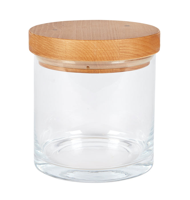 Natural Modern Wood Top Canister