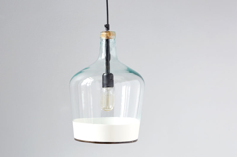 etúHOME White Colorblock Demijohn Pendant 1