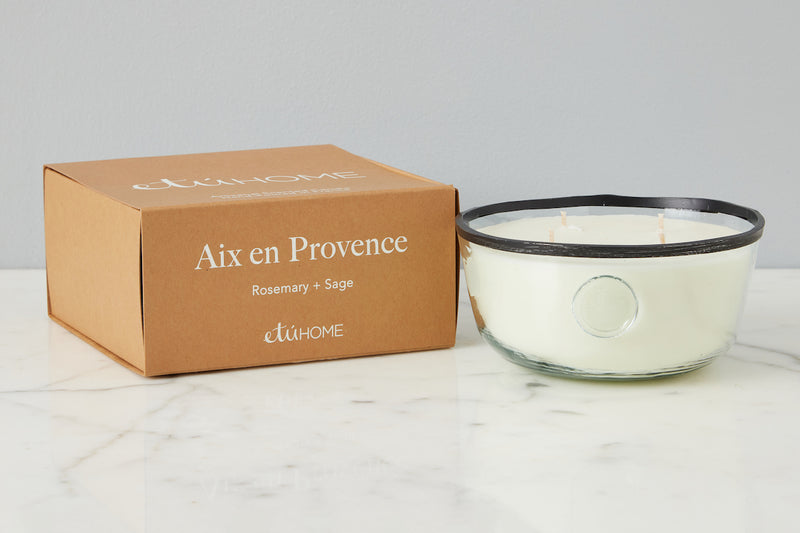 Hand-poured French Candle, Aix en Provence scent, Rosemary and Sage, Large