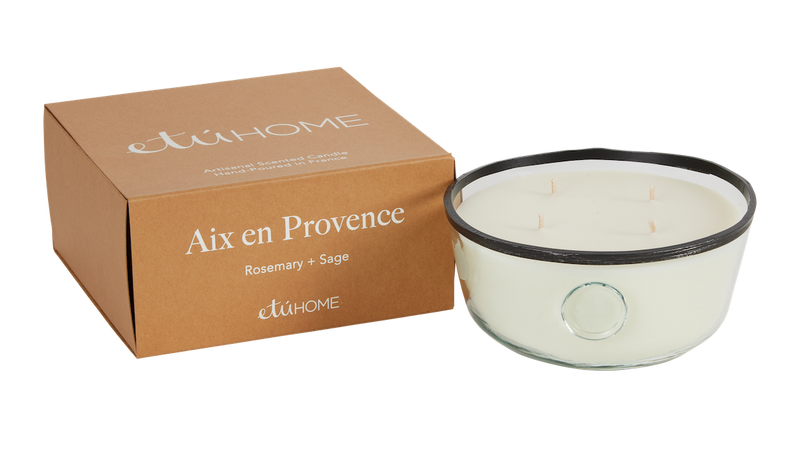 Hand-poured French Candle, Aix en Provence scent, Rosemary and Sage, Large