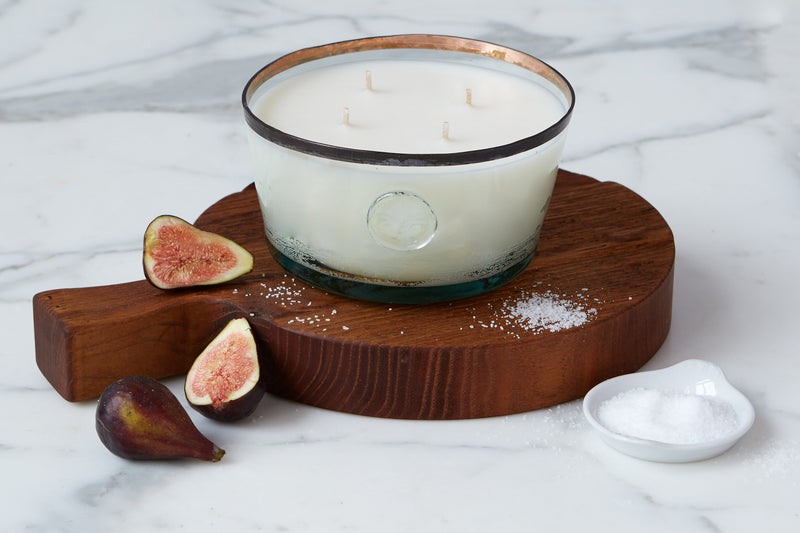 Hand-poured French Candle, Porto Vecchio scent, Fig Leaf and Sea Salt, Large