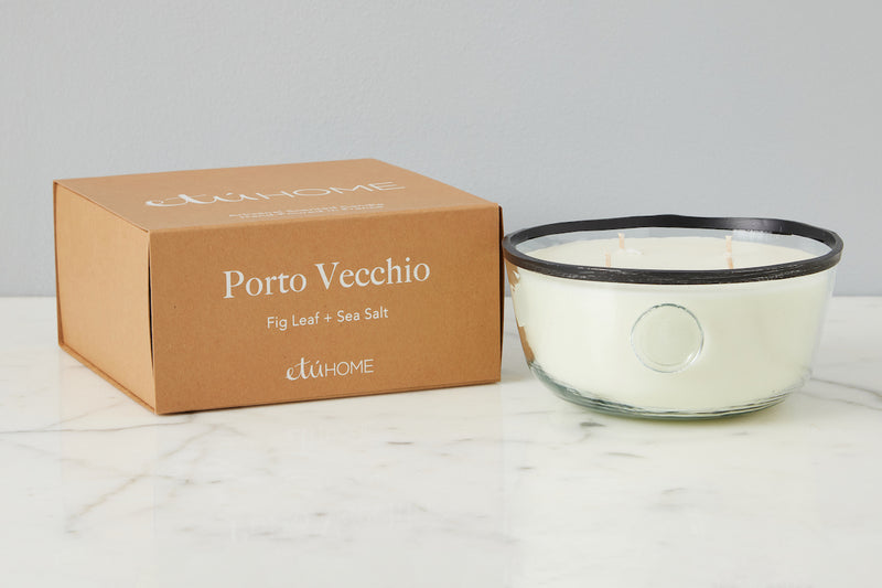 Hand-poured French Candle, Porto Vecchio scent, Fig Leaf and Sea Salt, Large