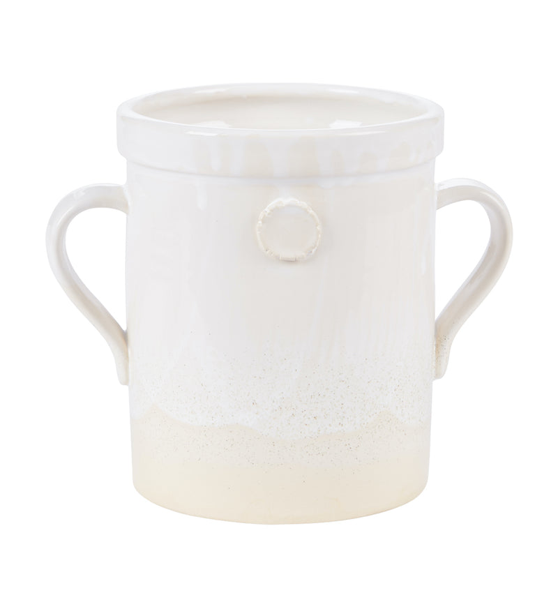 White Handthrown Crock