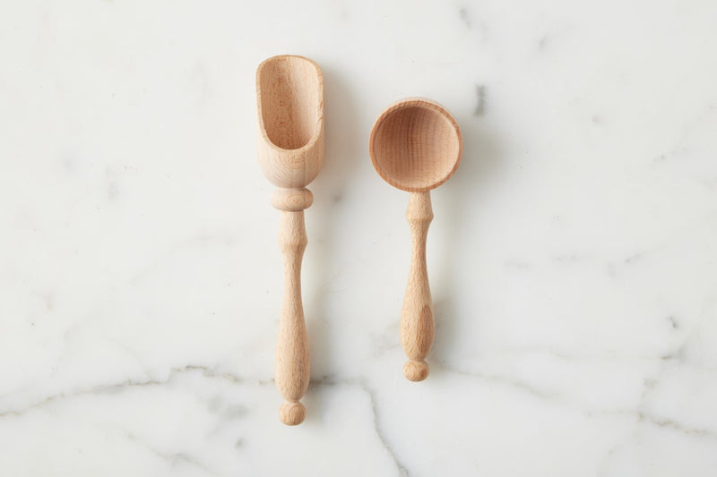 Parisian Salt & Sugar Spoon Set, Beechwood