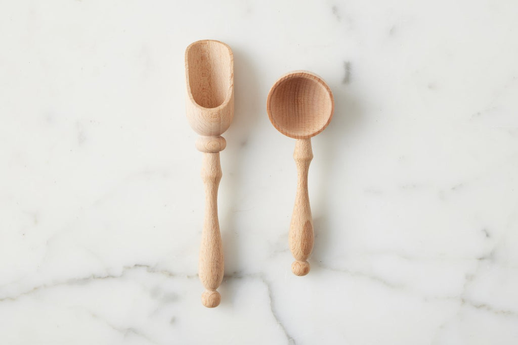 Parisian Salt & Sugar Spoon Set Beechwood