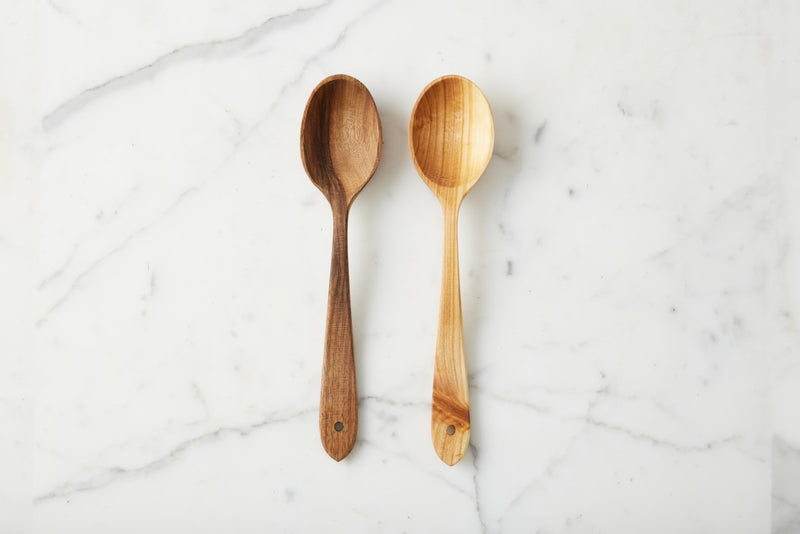 Euro Large Serving Spoon Set, Fruitwood