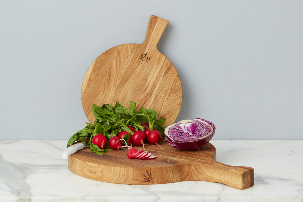 Olive Wood Cutting Board with Handle, Wooden Paddle Board, Charcuterie Board  12”