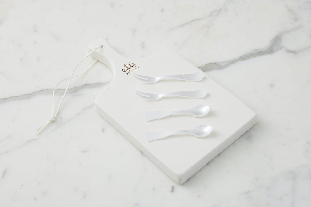 Parisian Acrylic Dip/Espresso Spoon, White