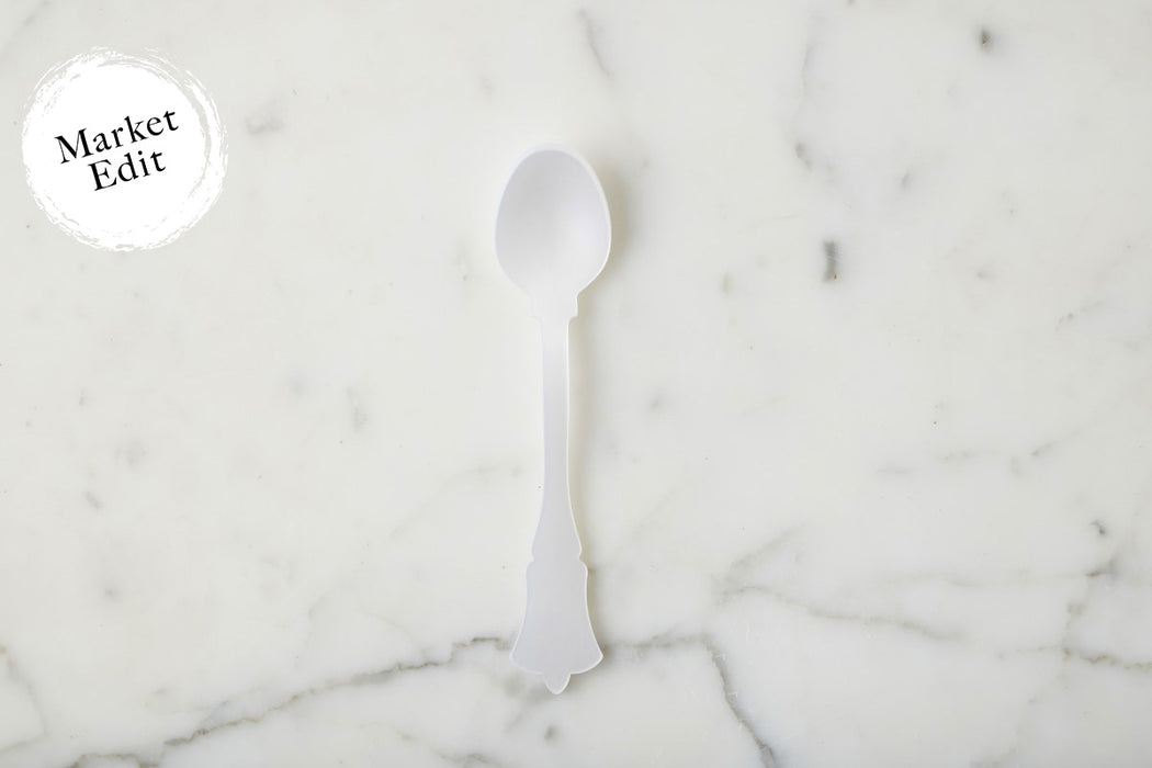 Parisian Acrylic Dessert Spoon, White