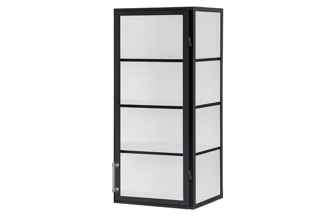 Black Wall Hanging Glass Display Cabinet, 24"