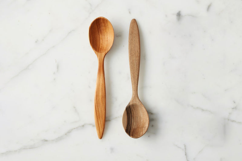 Euro Serving Spoon Set, Fruitwood