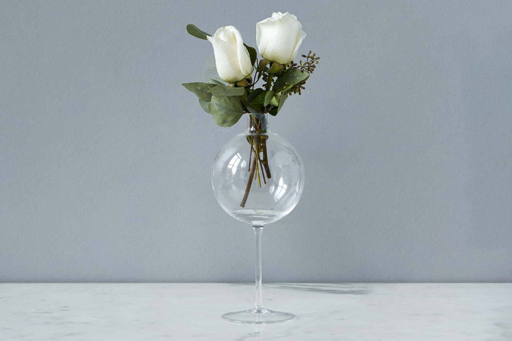 Clear Wine Glass Vase, Medium