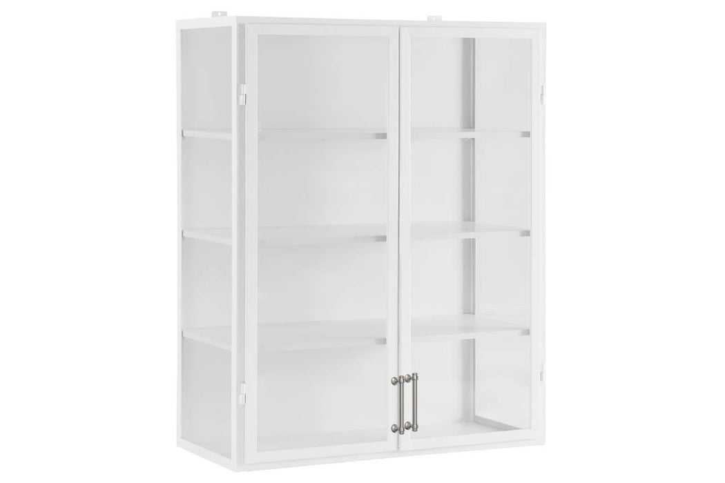 White Wall Hanging Glass Display Cabinet, 48"